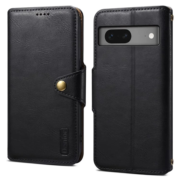 DENIOR For Google Pixel 7 5G Case Cowhide Texture Shockproof Wallet Phone Cover