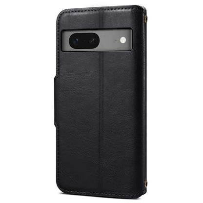 DENIOR For Google Pixel 7 5G Case Cowhide Texture Shockproof Wallet Phone Cover