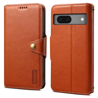 DENIOR For Google Pixel 7 5G Case Cowhide Texture Shockproof Wallet Phone Cover
