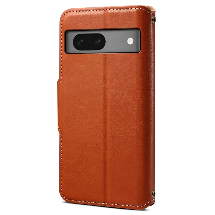 DENIOR For Google Pixel 7 5G Case Cowhide Texture Shockproof Wallet Phone Cover