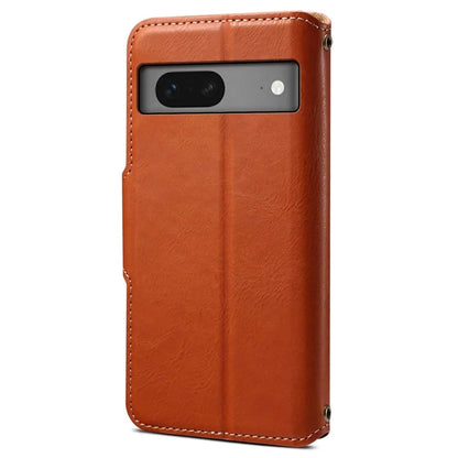 DENIOR For Google Pixel 7 5G Case Cowhide Texture Shockproof Wallet Phone Cover