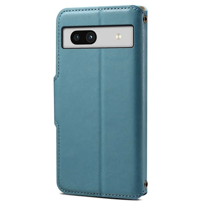 DENIOR For Google Pixel 7a Shockproof Case Cowhide Texture Stand Phone Cover