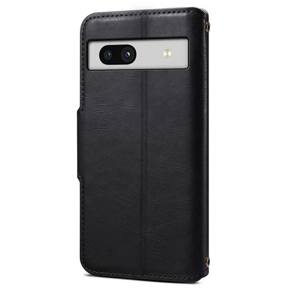DENIOR For Google Pixel 7a Shockproof Case Cowhide Texture Stand Phone Cover