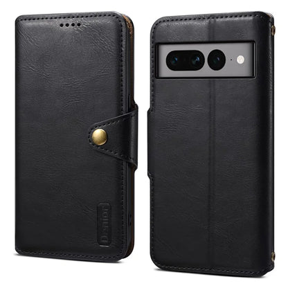 DENIOR For Google Pixel 7 Pro 5G Shockproof Case Cowhide Texture Leather Phone Cover