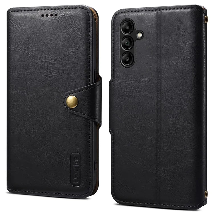 DENIOR For Samsung Galaxy A05s 4G Wallet Phone Case Cowhide Texture Leather Flip Cover