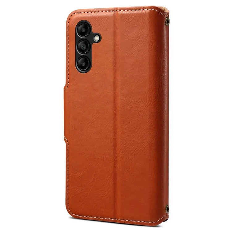 DENIOR For Samsung Galaxy A05s 4G Wallet Phone Case Cowhide Texture Leather Flip Cover