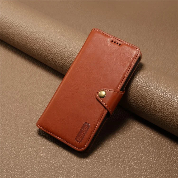 DENIOR For Samsung Galaxy A05s 4G Wallet Phone Case Cowhide Texture Leather Flip Cover