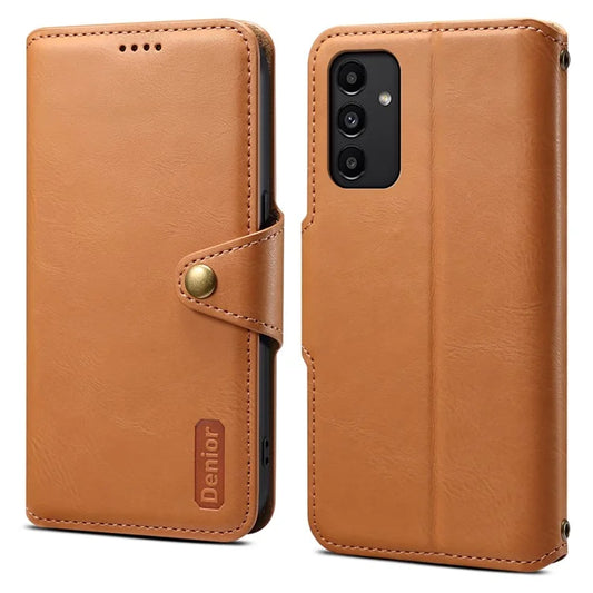 DENIOR For Samsung Galaxy A13 5G Case Cowhide Texture Stand Wallet Phone Cover