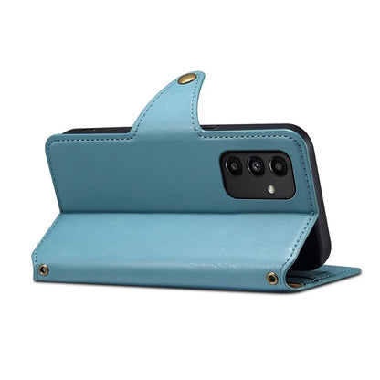 DENIOR For Samsung Galaxy A13 5G Case Cowhide Texture Stand Wallet Phone Cover