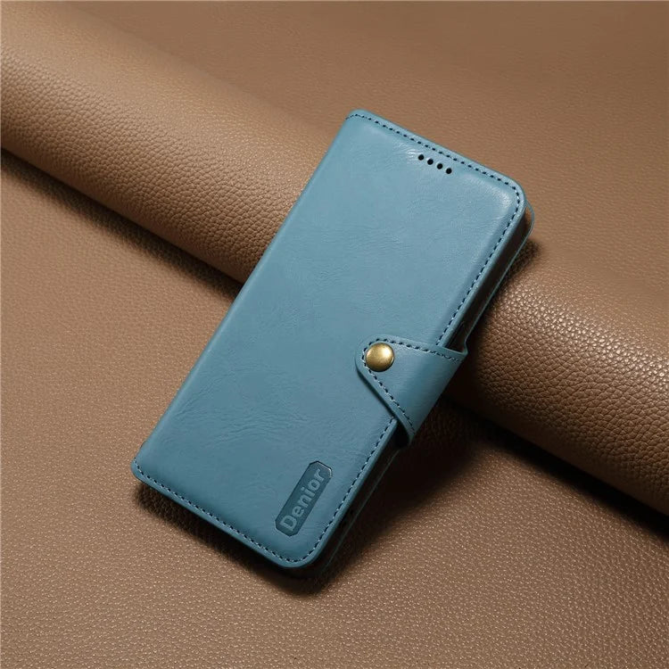 DENIOR For Samsung Galaxy A13 5G Case Cowhide Texture Stand Wallet Phone Cover