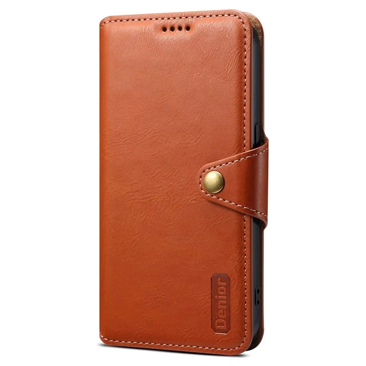 DENIOR For Samsung Galaxy A13 5G Case Cowhide Texture Stand Wallet Phone Cover
