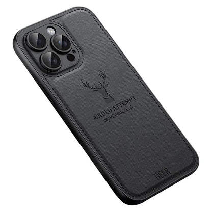 For iPhone 12 Pro Case Imprinted Deer Pattern PU Leather Coating Phone Back Cover