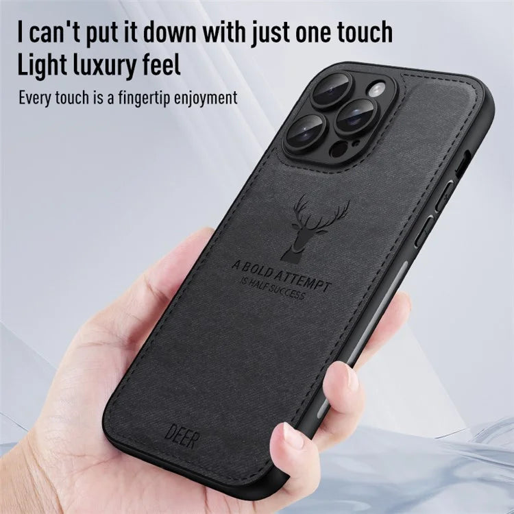 For iPhone 12 Pro Case Imprinted Deer Pattern PU Leather Coating Phone Back Cover