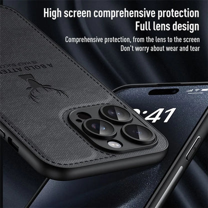 For iPhone 12 Pro Case Imprinted Deer Pattern PU Leather Coating Phone Back Cover