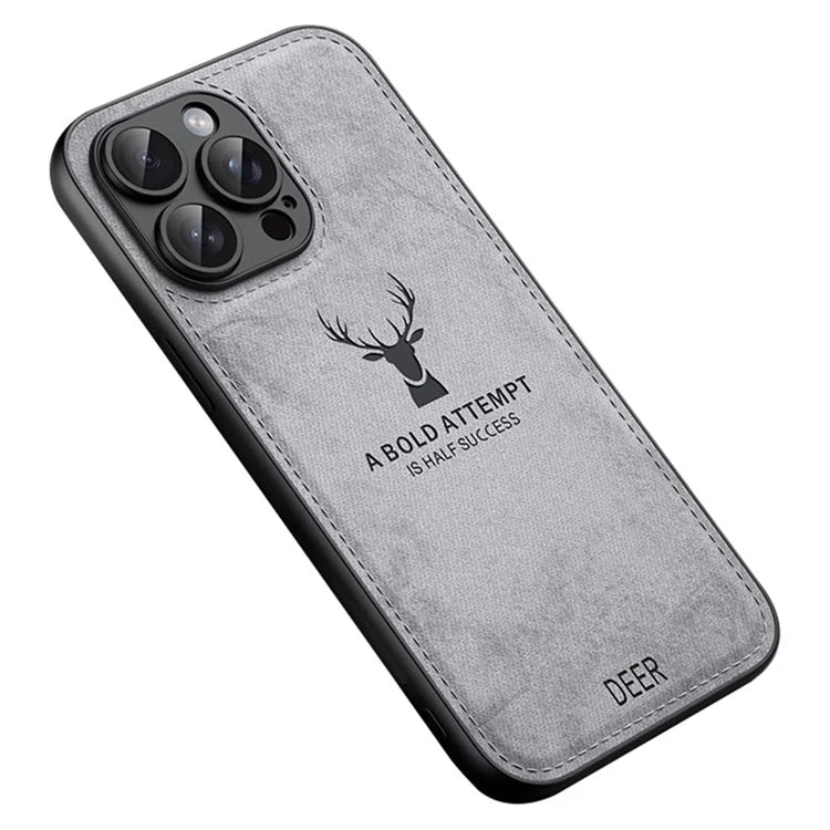For iPhone 12 Pro Case Imprinted Deer Pattern PU Leather Coating Phone Back Cover