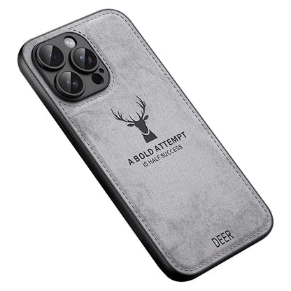 For iPhone 12 Pro Case Imprinted Deer Pattern PU Leather Coating Phone Back Cover