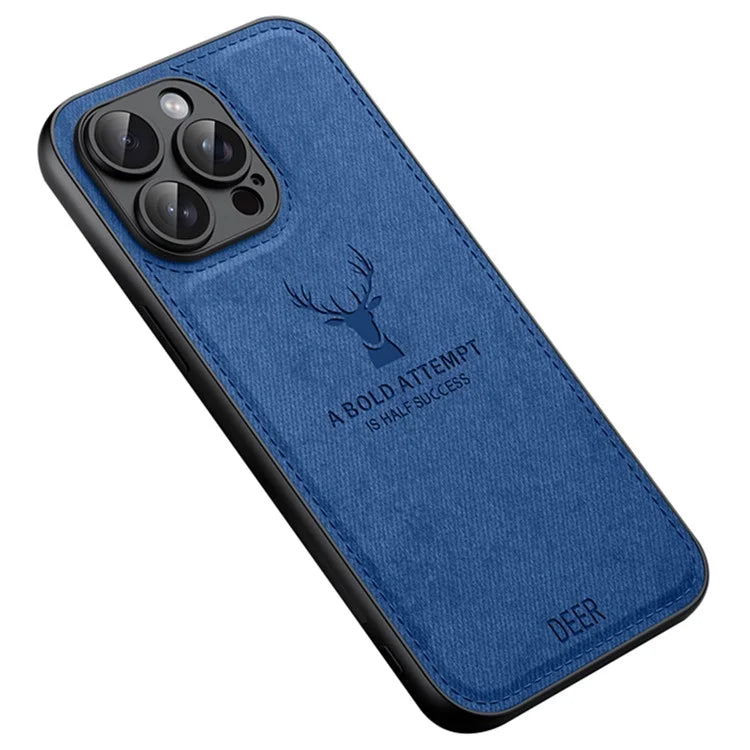 For iPhone 15 Pro Max Phone Case Deer Pattern PU Leather+PC+TPU Anti-fall Cover