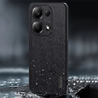 For Xiaomi Redmi Note 13 Pro 4G / Poco M6 Pro 4G Case Wood Texture Shockproof Phone Guard Cover