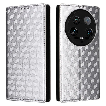 For Xiaomi 14 Ultra Leather Case Rhombus Imprinted Flip Stand Phone Protector