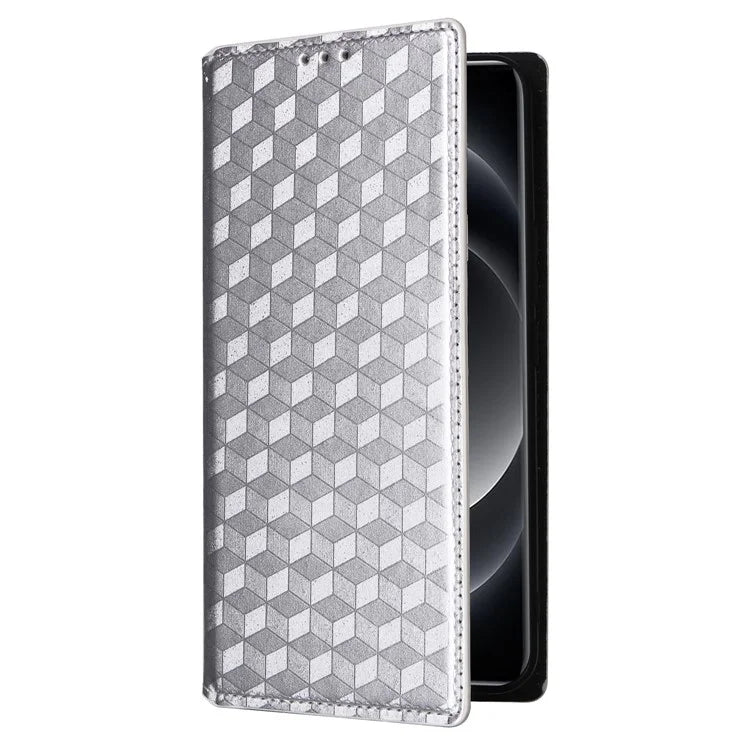 For Xiaomi 14 Ultra Leather Case Rhombus Imprinted Flip Stand Phone Protector