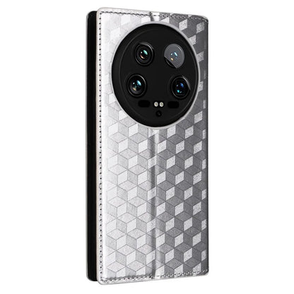 For Xiaomi 14 Ultra Leather Case Rhombus Imprinted Flip Stand Phone Protector