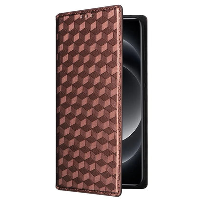For Xiaomi 14 Ultra Leather Case Rhombus Imprinted Flip Stand Phone Protector