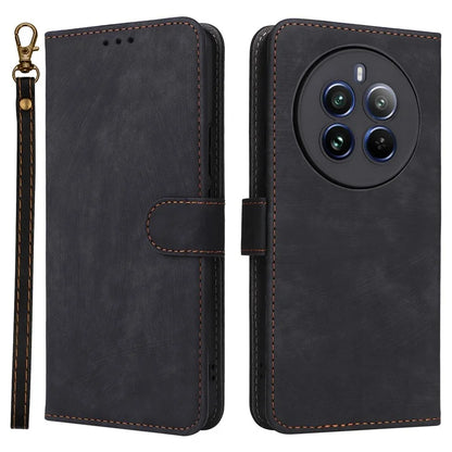 For Realme 12 Pro 5G / 12 Pro+ 5G Case RFID Blocking Leather Flip Phone Cover with Strap