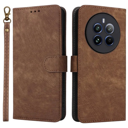 For Realme 12 Pro 5G / 12 Pro+ 5G Case RFID Blocking Leather Flip Phone Cover with Strap