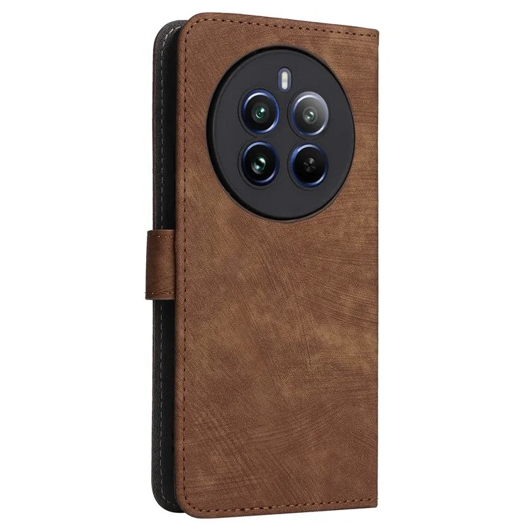 For Realme 12 Pro 5G / 12 Pro+ 5G Case RFID Blocking Leather Flip Phone Cover with Strap