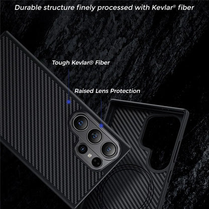 BENKS For Samsung Galaxy S24 Ultra Magnetic Case 600D Kevlar Aramid Fiber+TPU Anti-drop Cover