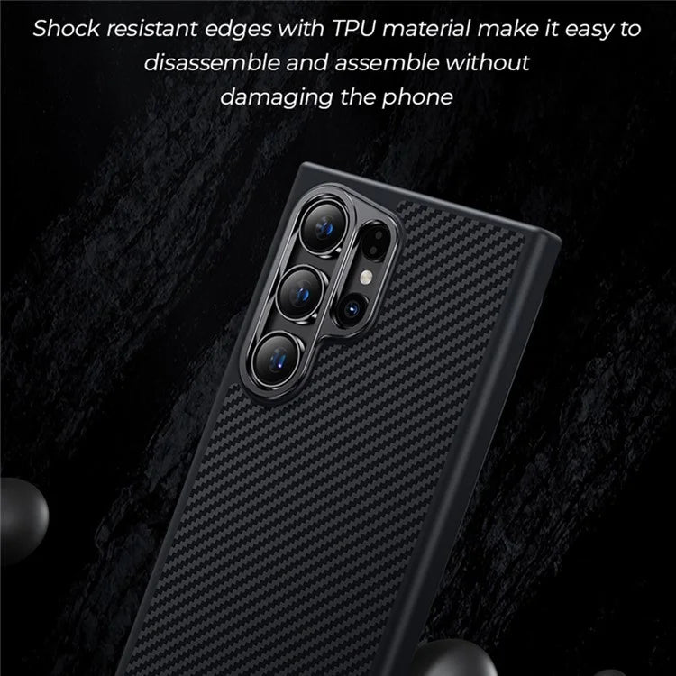 BENKS For Samsung Galaxy S24 Ultra Magnetic Case 600D Kevlar Aramid Fiber+TPU Anti-drop Cover