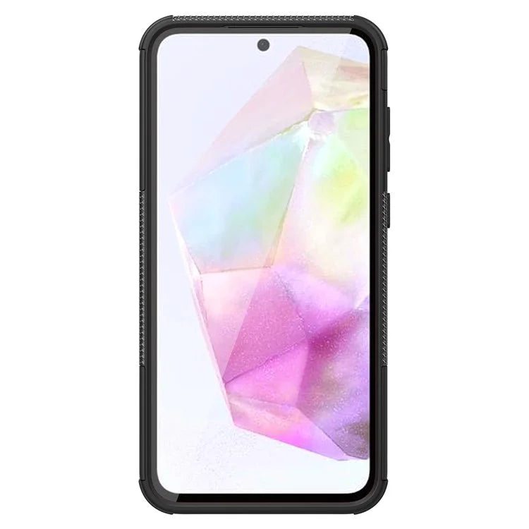 For Samsung Galaxy A35 5G Case Tyre Pattern PC+TPU Kickstand Phone Cover