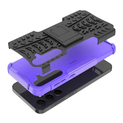 For Samsung Galaxy A35 5G Case Tyre Pattern PC+TPU Kickstand Phone Cover