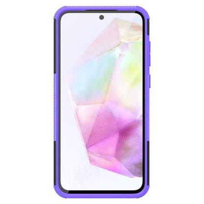 For Samsung Galaxy A35 5G Case Tyre Pattern PC+TPU Kickstand Phone Cover