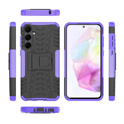 For Samsung Galaxy A35 5G Case Tyre Pattern PC+TPU Kickstand Phone Cover