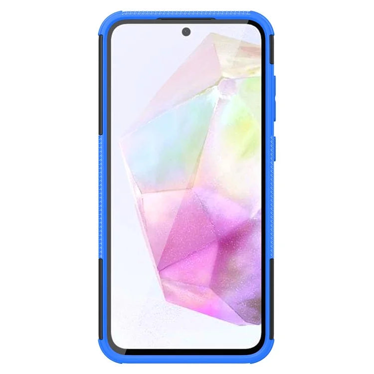 For Samsung Galaxy A35 5G Case Tyre Pattern PC+TPU Kickstand Phone Cover