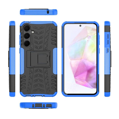 For Samsung Galaxy A35 5G Case Tyre Pattern PC+TPU Kickstand Phone Cover