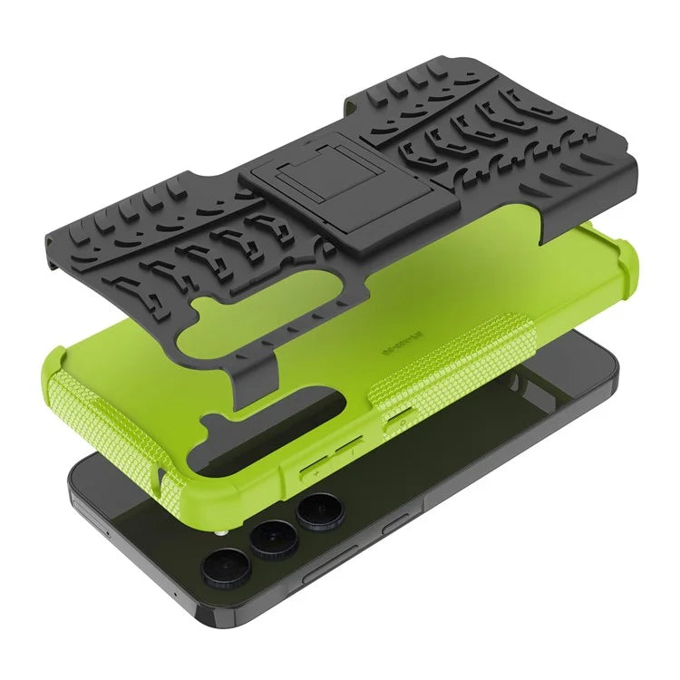 For Samsung Galaxy A35 5G Case Tyre Pattern PC+TPU Kickstand Phone Cover