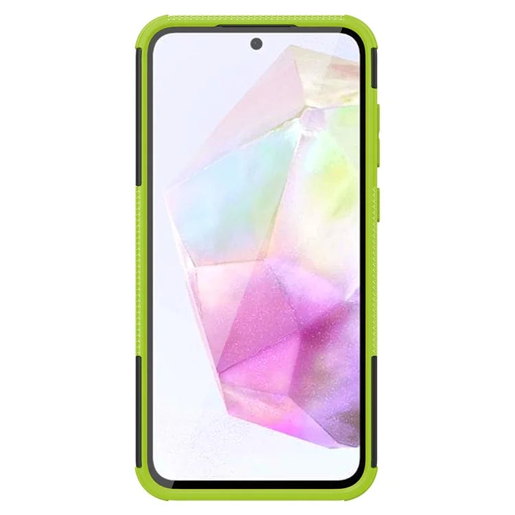For Samsung Galaxy A35 5G Case Tyre Pattern PC+TPU Kickstand Phone Cover