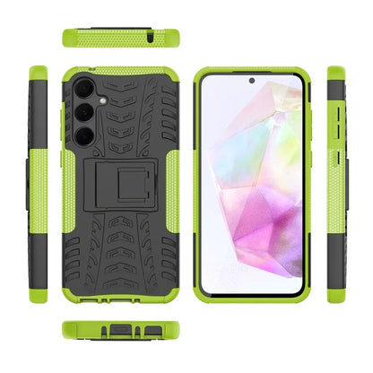 For Samsung Galaxy A35 5G Case Tyre Pattern PC+TPU Kickstand Phone Cover