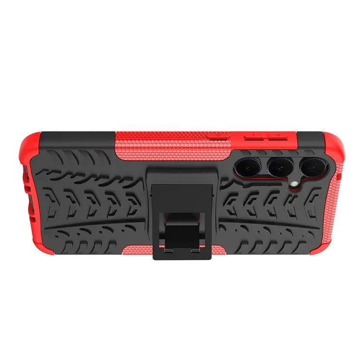 For Samsung Galaxy A35 5G Case Tyre Pattern PC+TPU Kickstand Phone Cover