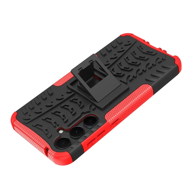 For Samsung Galaxy A35 5G Case Tyre Pattern PC+TPU Kickstand Phone Cover