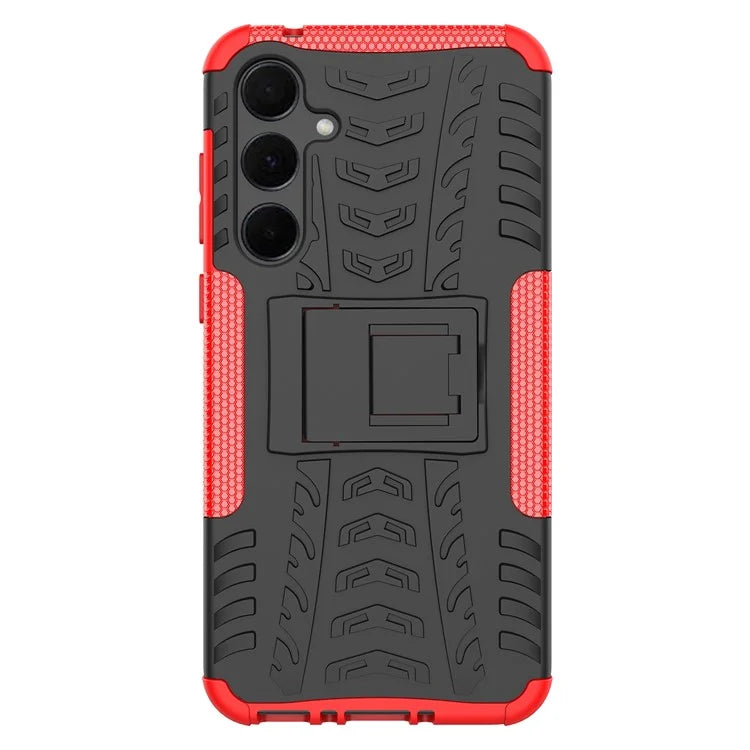 For Samsung Galaxy A35 5G Case Tyre Pattern PC+TPU Kickstand Phone Cover