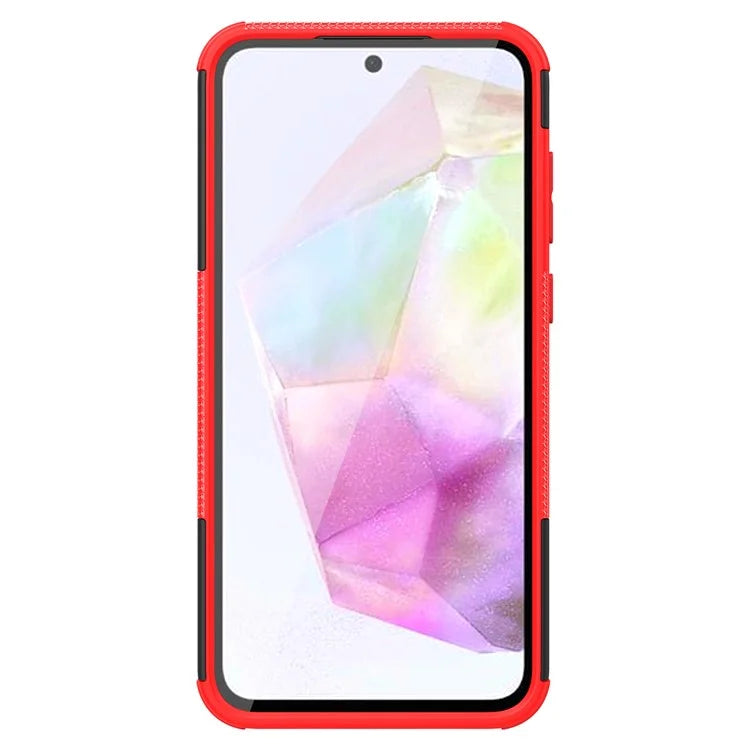 For Samsung Galaxy A35 5G Case Tyre Pattern PC+TPU Kickstand Phone Cover