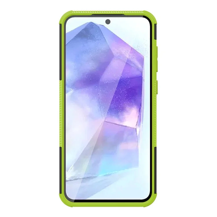 For Samsung Galaxy A55 5G Case PC+TPU Kickstand Phone Cover Cool Tyre Pattern