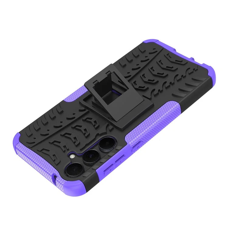 For Samsung Galaxy A55 5G Case PC+TPU Kickstand Phone Cover Cool Tyre Pattern