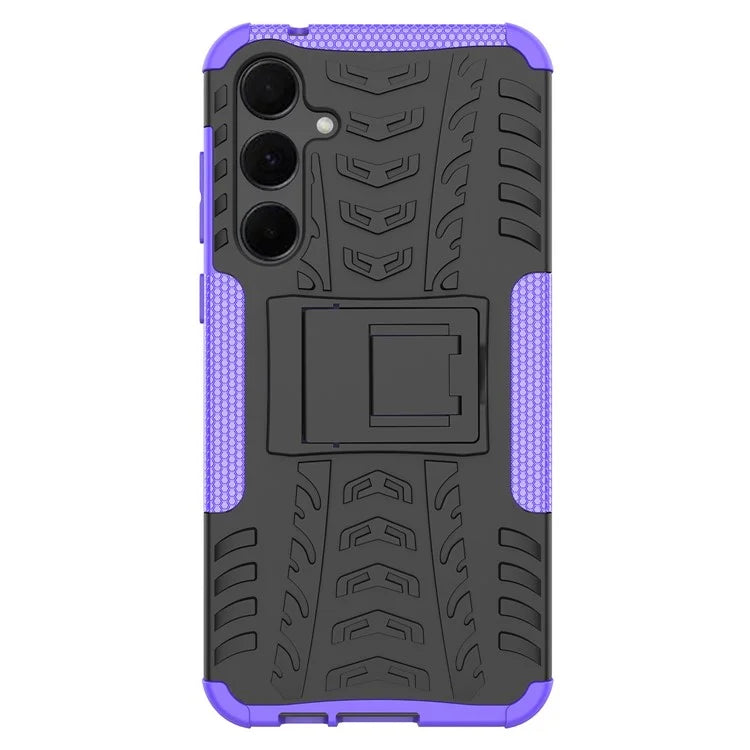 For Samsung Galaxy A55 5G Case PC+TPU Kickstand Phone Cover Cool Tyre Pattern