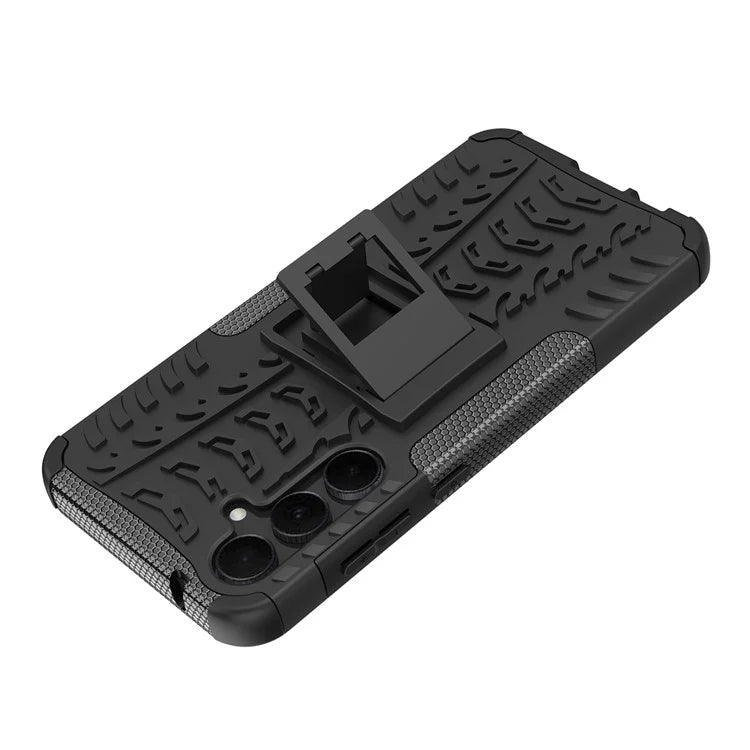 For Samsung Galaxy A55 5G Case PC+TPU Kickstand Phone Cover Cool Tyre Pattern
