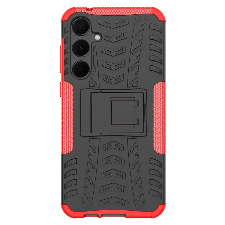 For Samsung Galaxy A55 5G Case PC+TPU Kickstand Phone Cover Cool Tyre Pattern
