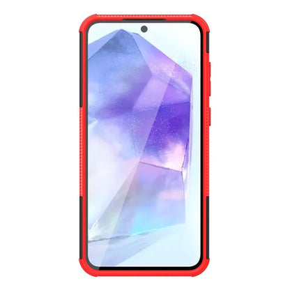 For Samsung Galaxy A55 5G Case PC+TPU Kickstand Phone Cover Cool Tyre Pattern
